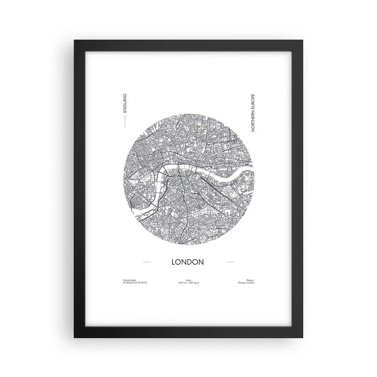 Poster in black frame - Anatomy of London - 30x40 cm