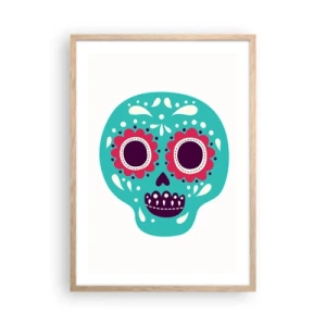 Poster in light oak frame - Life - Fun Until You Die - 50x70 cm