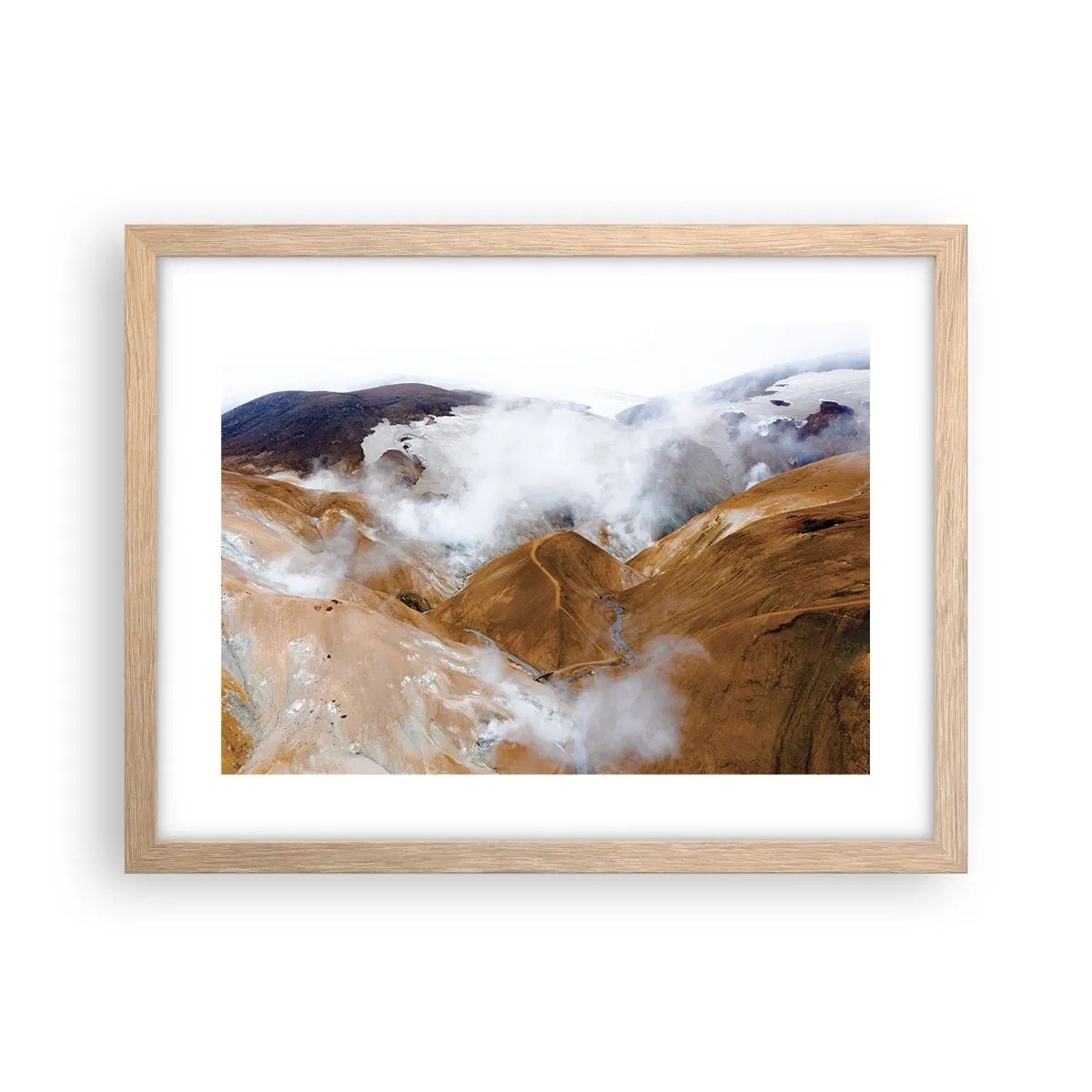 Poster in light oak frame - Severe Beauty of Iceland - 40x30 cm