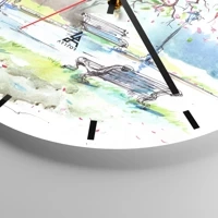Clock face with lines