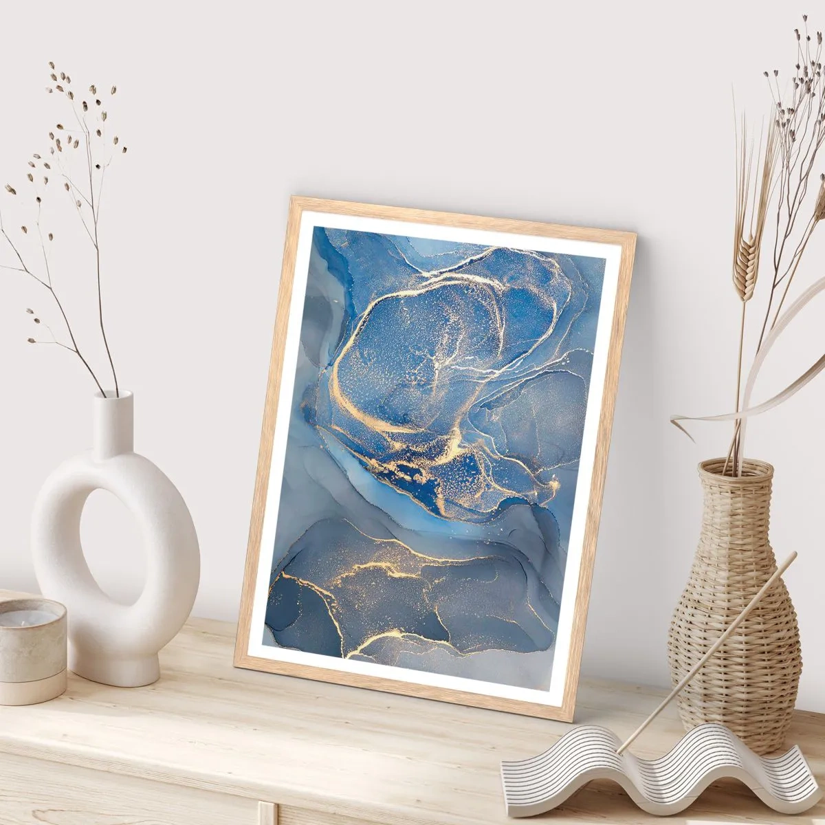 Poster in light oak frame - Gold Dust - 40x50 cm