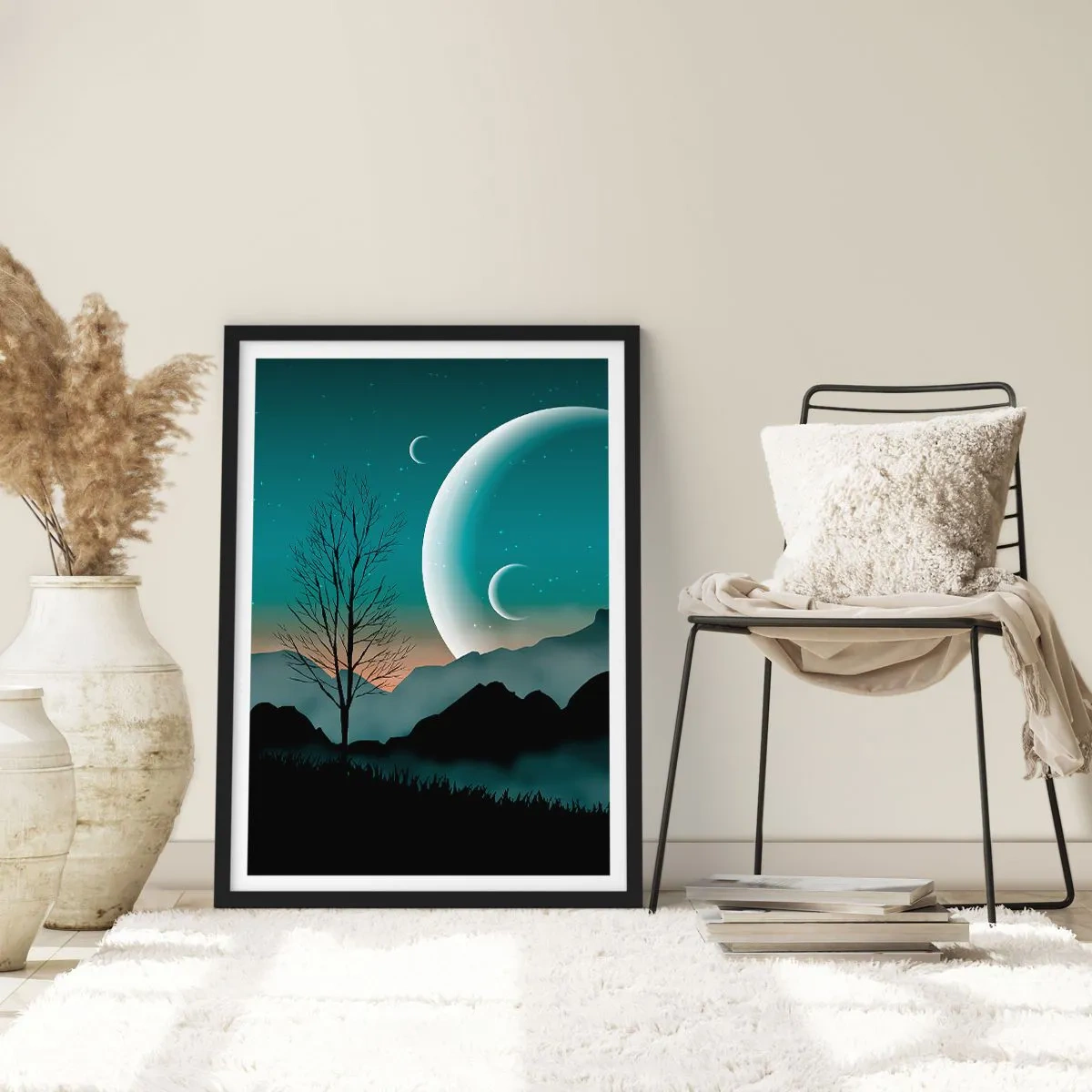 Poster in black frame - Carnival of a Starry Night - 30x40 cm