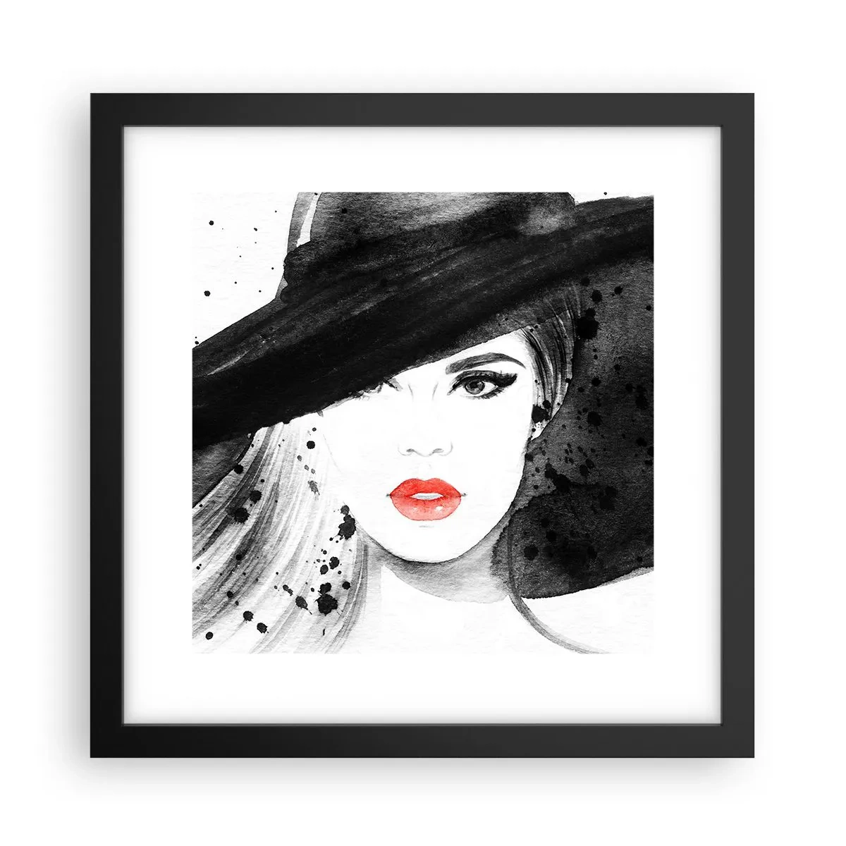 Poster in black frame - Lady in Black - 30x30 cm