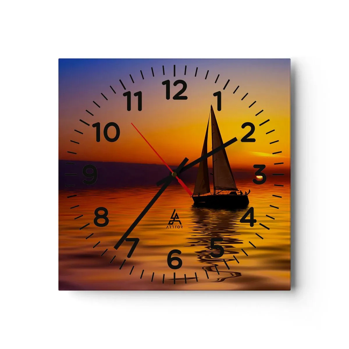 Wall clock - Clock on glass - So Quiet Here After Dusk - 40x40 cm