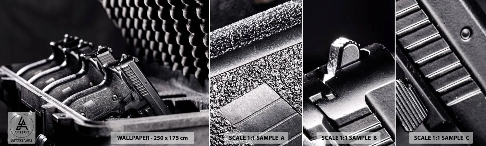 Photo Wallpaper Sample Standard Eco - Male Sport - Military, Weapon, Gun - 100x30 cm