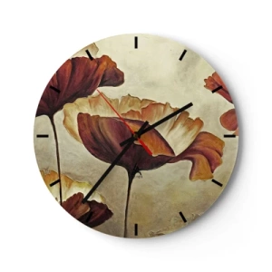 Wall clock - Clock on glass - Piece of Meadow - 40x40 cm