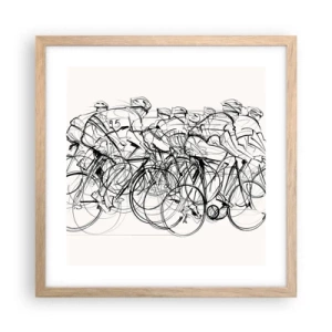 Poster in light oak frame - Together as a Team - 40x40 cm