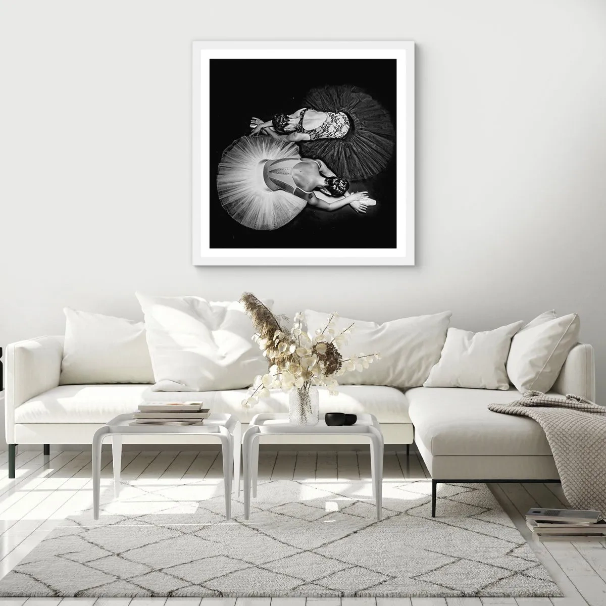 Poster in white frmae - Yin and Yang - Ideal Balance - 40x40 cm