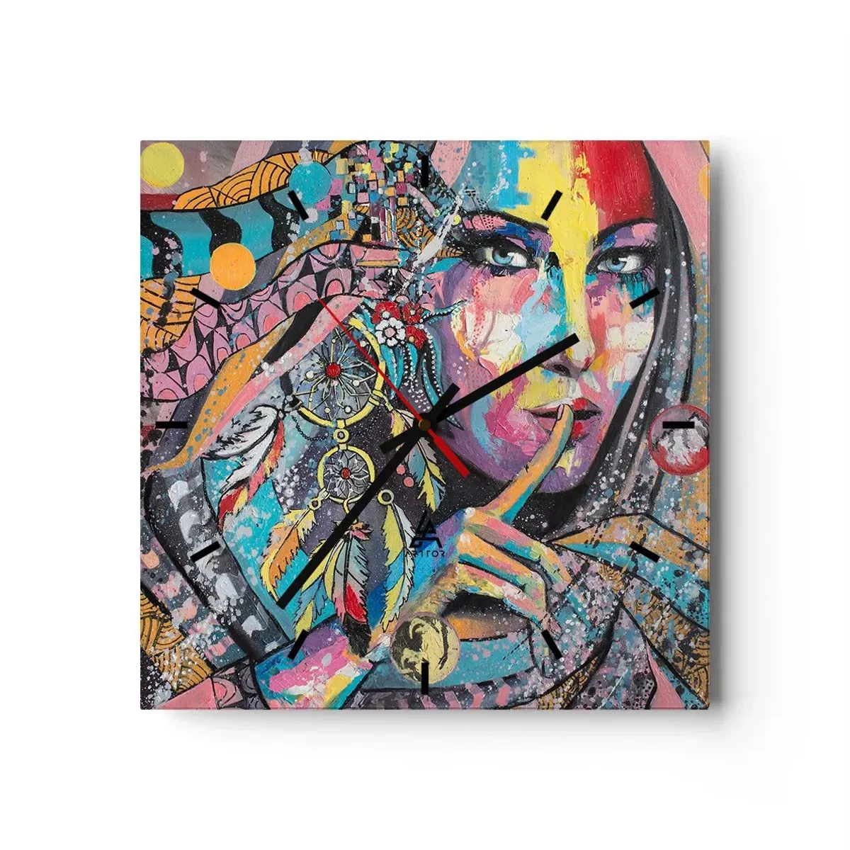 Wall clock - Clock on glass - Don't Talk Until You Understand - 40x40 cm
