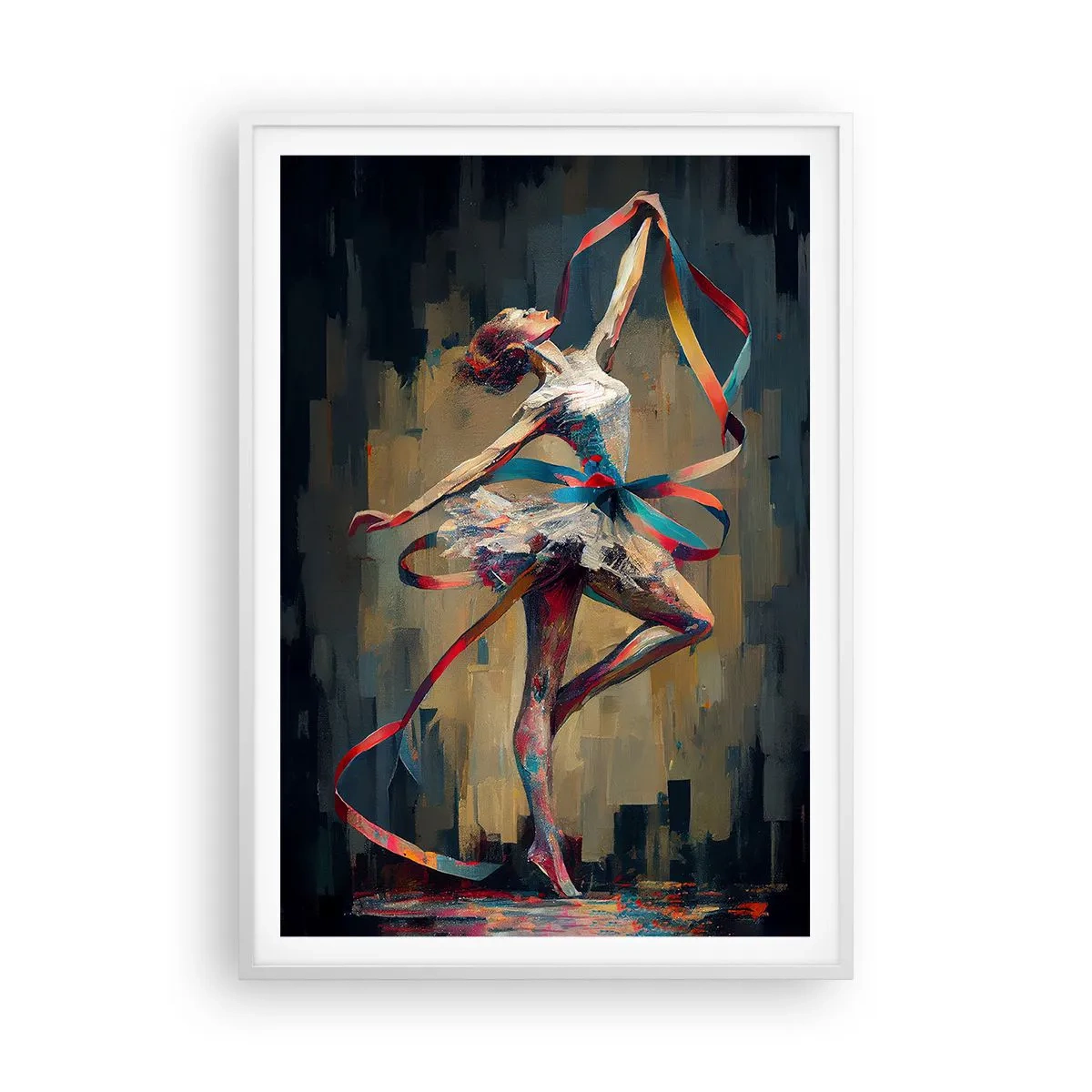 Poster in white frmae - Dance with a Ribbon - 70x100 cm