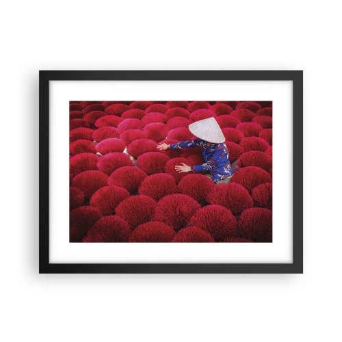 Poster in black frame - In the Rice Field  - 40x30 cm