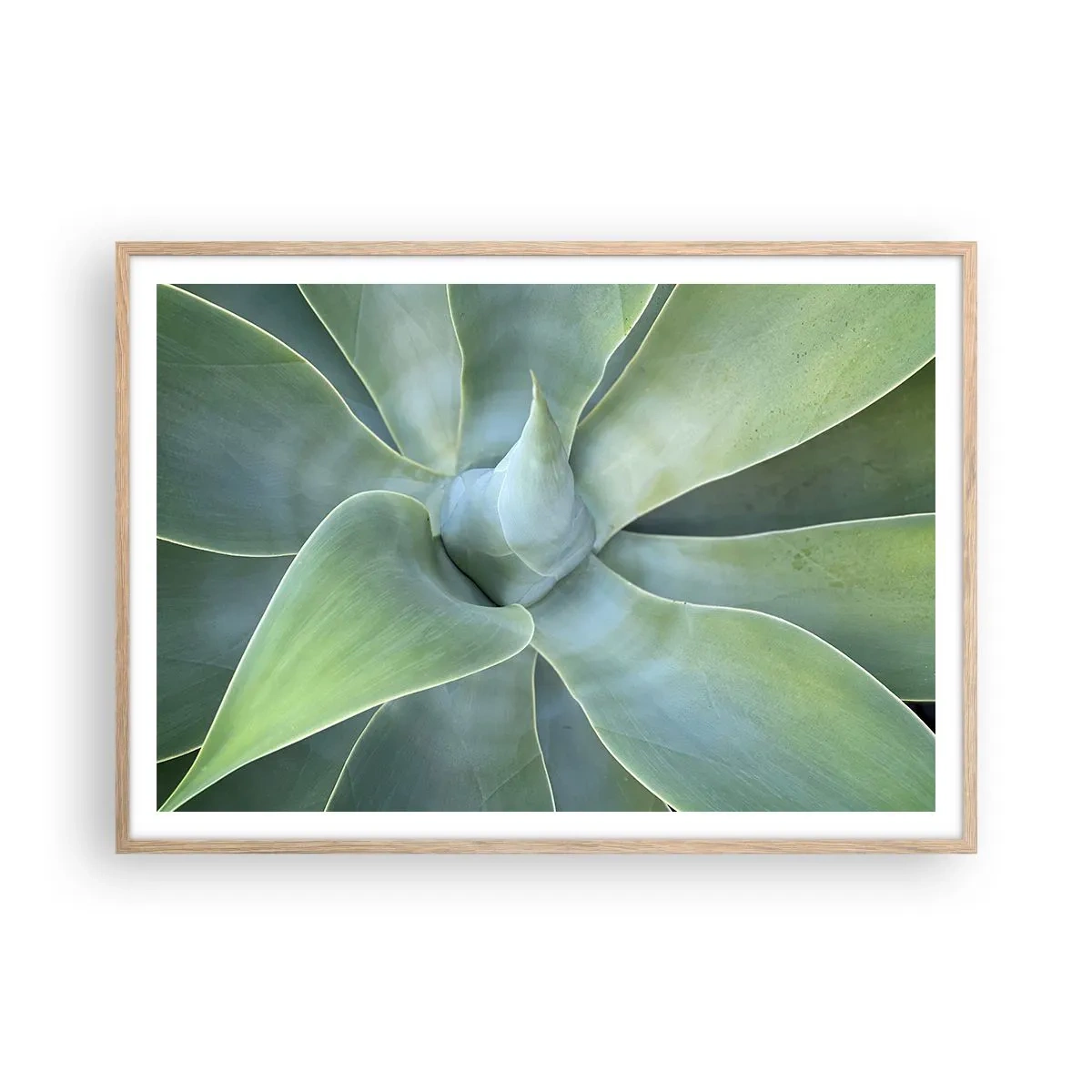Poster in light oak frame - Birth of Green - 100x70 cm