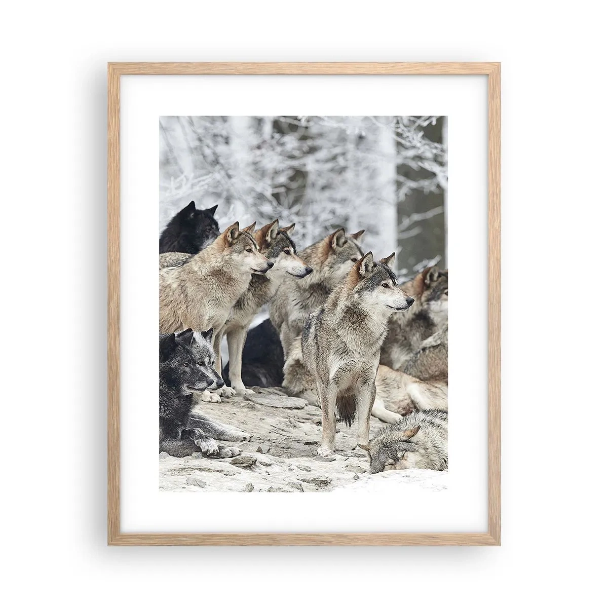 Poster in light oak frame - Family and Friends - 40x50 cm