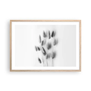 Poster in light oak frame - Her Softness Grass - 70x50 cm