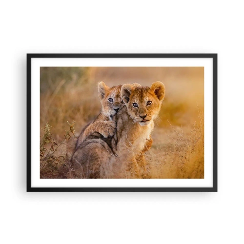 Poster in black frame - Do Not Disturb! We Are Playing - 70x50 cm