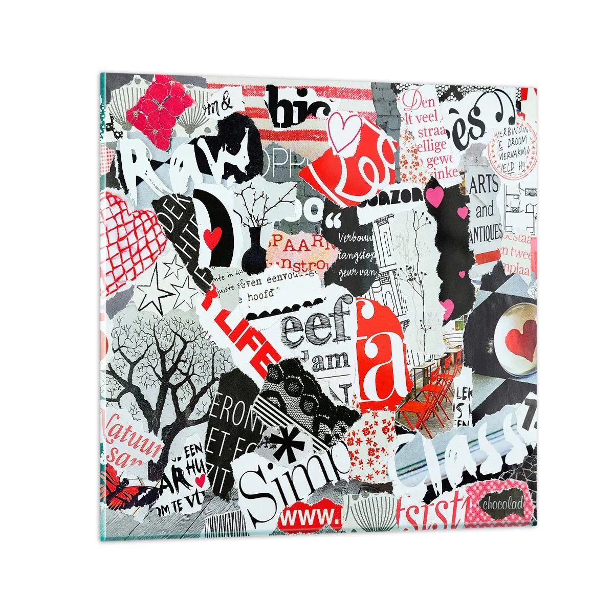 Glass picture - Hipster's Collage - 70x70 cm