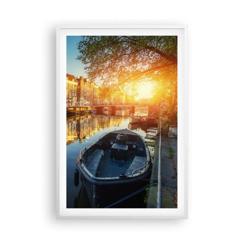 Poster in white frmae - Morning in Amsterdam - 61x91 cm