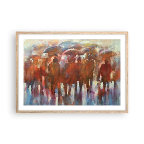 Poster in light oak frame - Equal in Rain and Fog - 70x50 cm