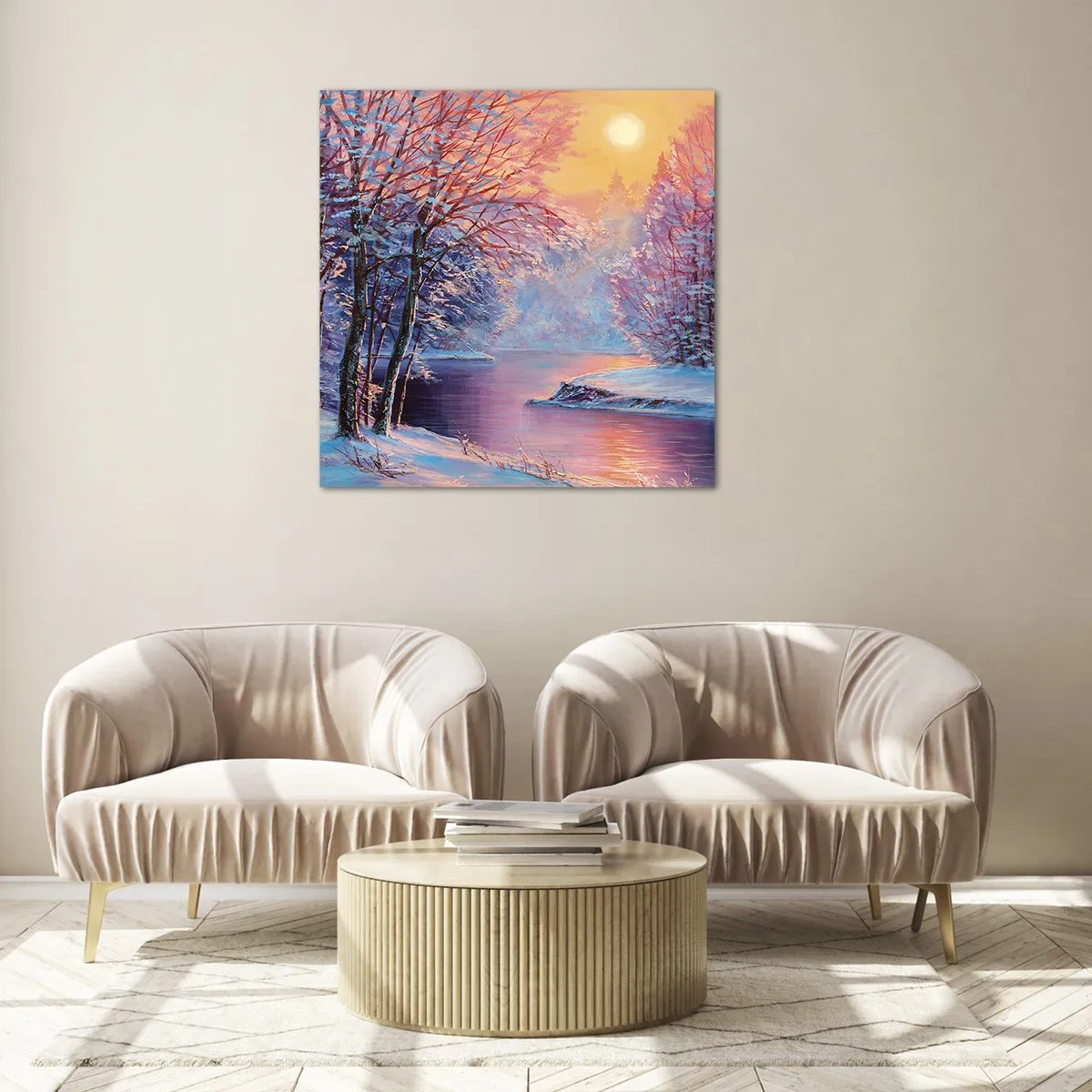 Glass picture - Colours of Winter - 70x70 cm