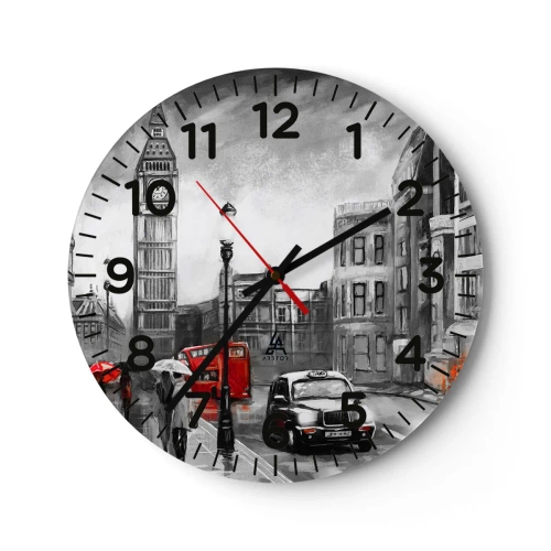 Wall clock - Clock on glass - Not Such a Grey City - 30x30 cm