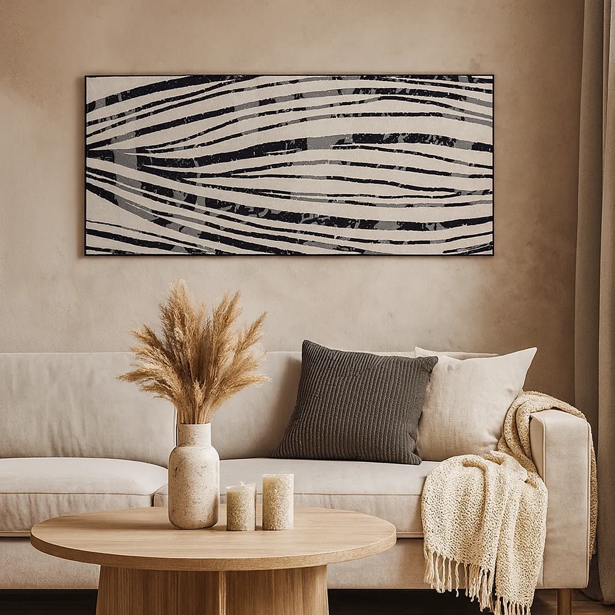 Canvas picture - Spillover of Lines - 30x30 cm