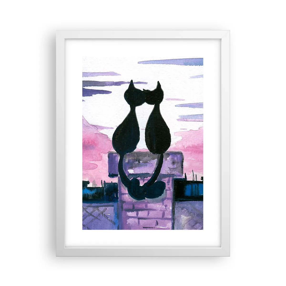 Poster in white frmae - Rendezvous under the Moon - 30x40 cm