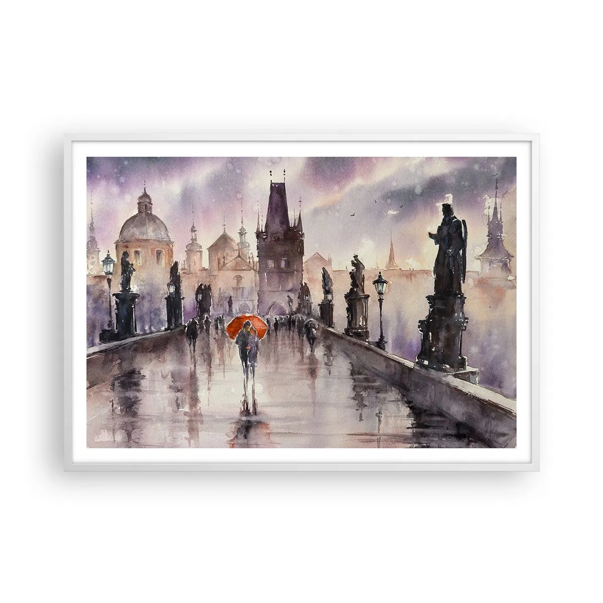 Poster in white frmae - Peaople Don't Change - 100x70 cm