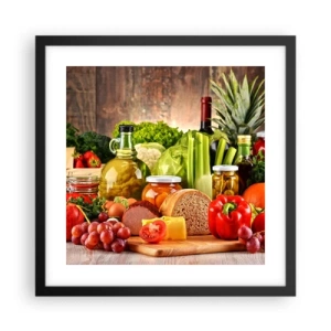 Poster in black frame - Smoked, Baked, Marinated - 40x40 cm