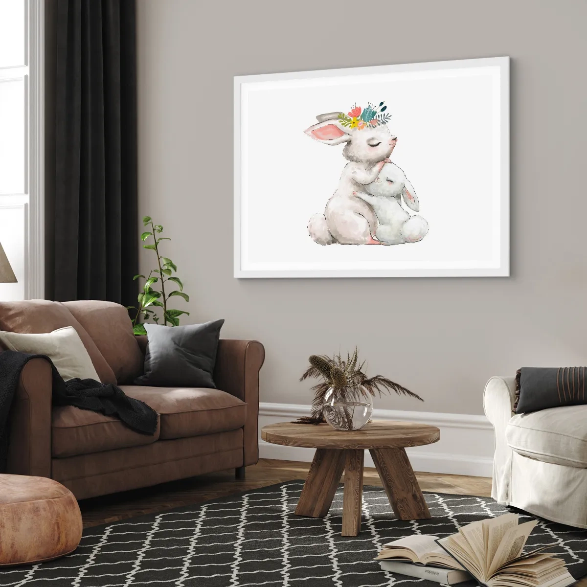 Poster in white frmae - There's No Place Like at Mum's - 91x61 cm