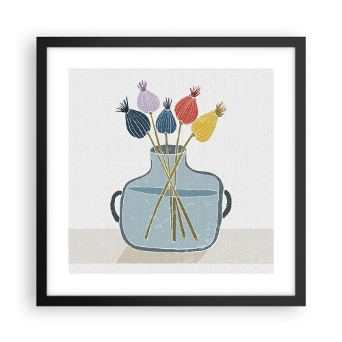 Poster in black frame - As Quiet as Poppies - 40x40 cm