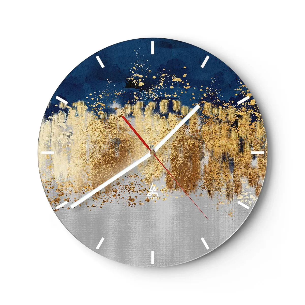 Wall clock - Clock on glass - Modern Composition and Twinkle - 40x40 cm