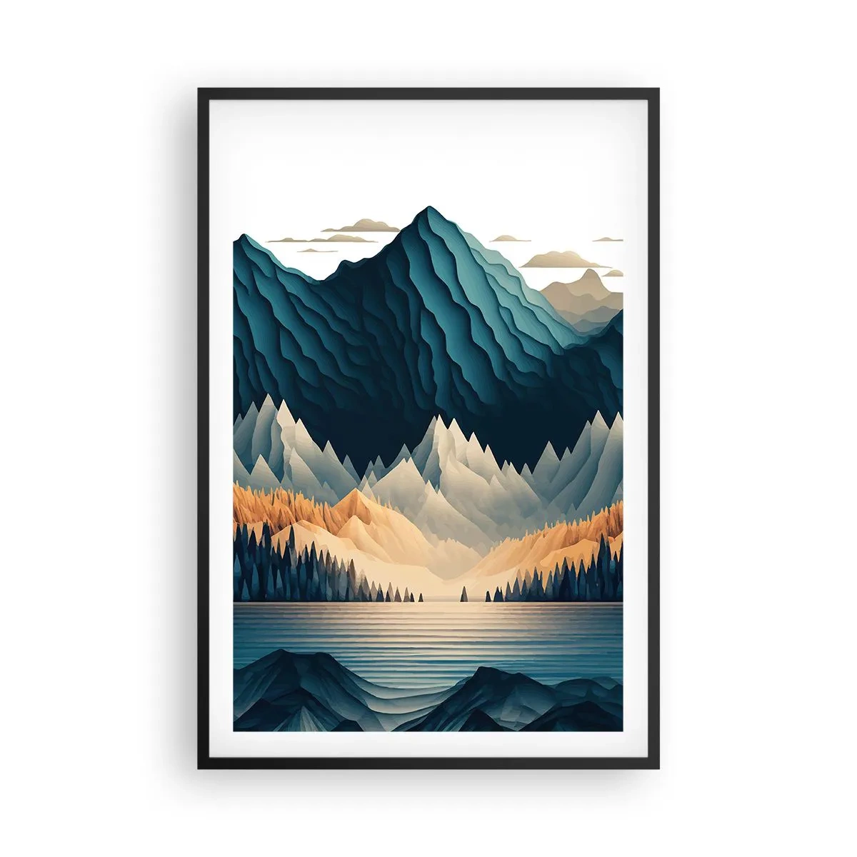 Poster in black frame - Perfect Mountain Landscape - 61x91 cm