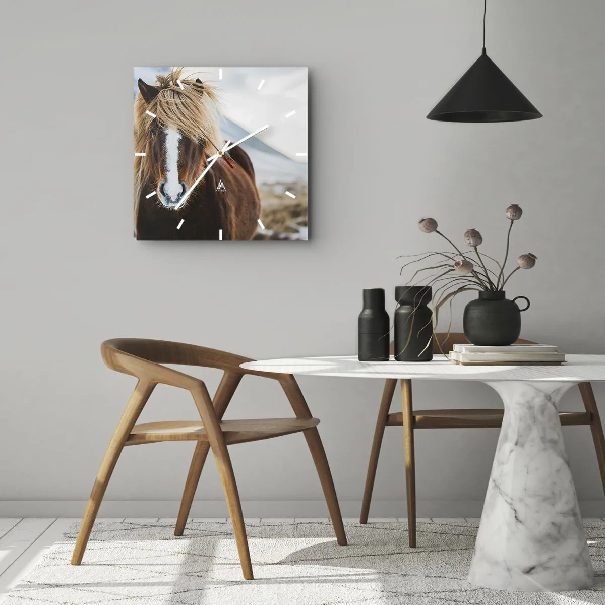 Wall clock - Clock on glass - Can You Feel the Freedom? - 40x40 cm