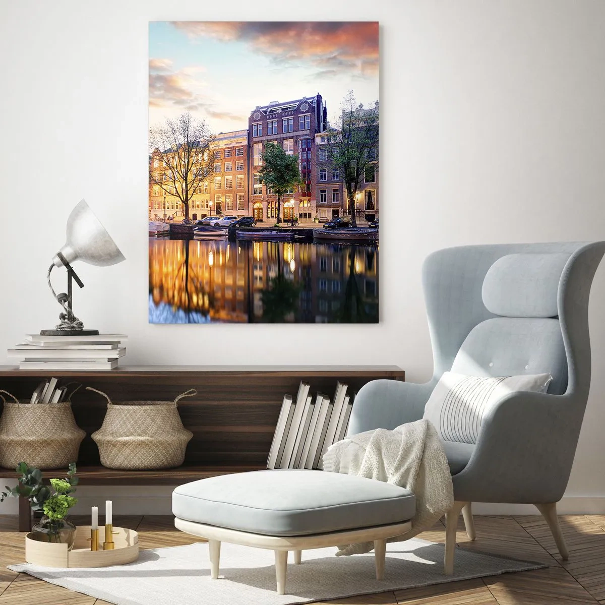 Glass picture - Reserved and Calm Dutch Beaty - 80x120 cm