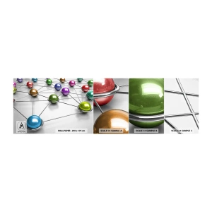 Photo Wallpaper Sample Standard Eco - Space's Web - Abstraction, Metal Balls, 3D - 100x30 cm