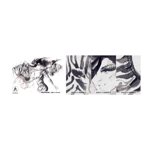 Photo Wallpaper Sample Premium Canvas - Dancing With Zebras - Abstraction, Woman, Ribs - 100x30 cm