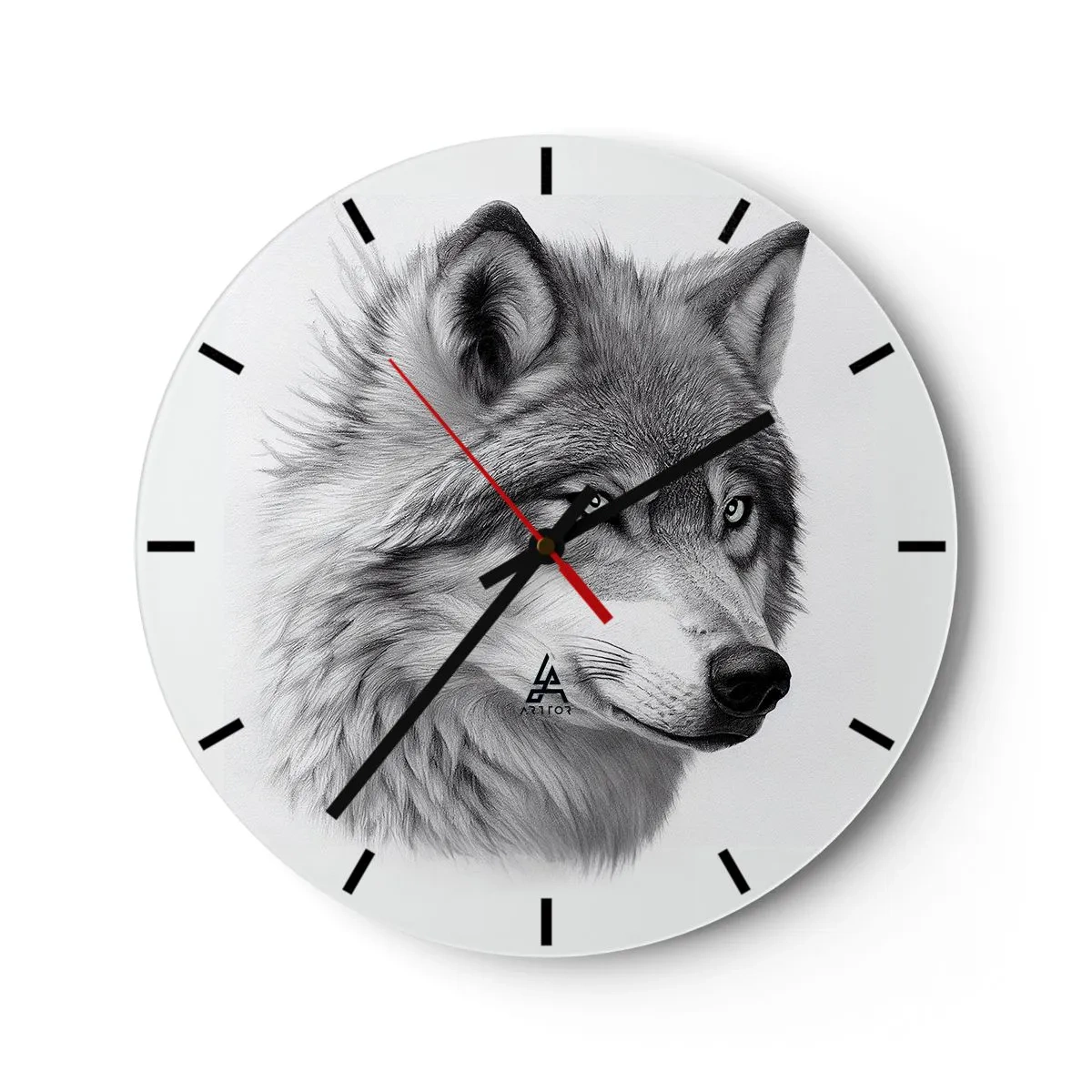 Wall clock - Clock on glass - Alpha - Without a Doubt - 40x40 cm