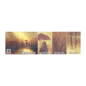 Photo Wallpaper Sample Premium Canvas - I Think Someone Is Watching Me - Abstraction, Woman, Walk in the rain - 100x30 cm