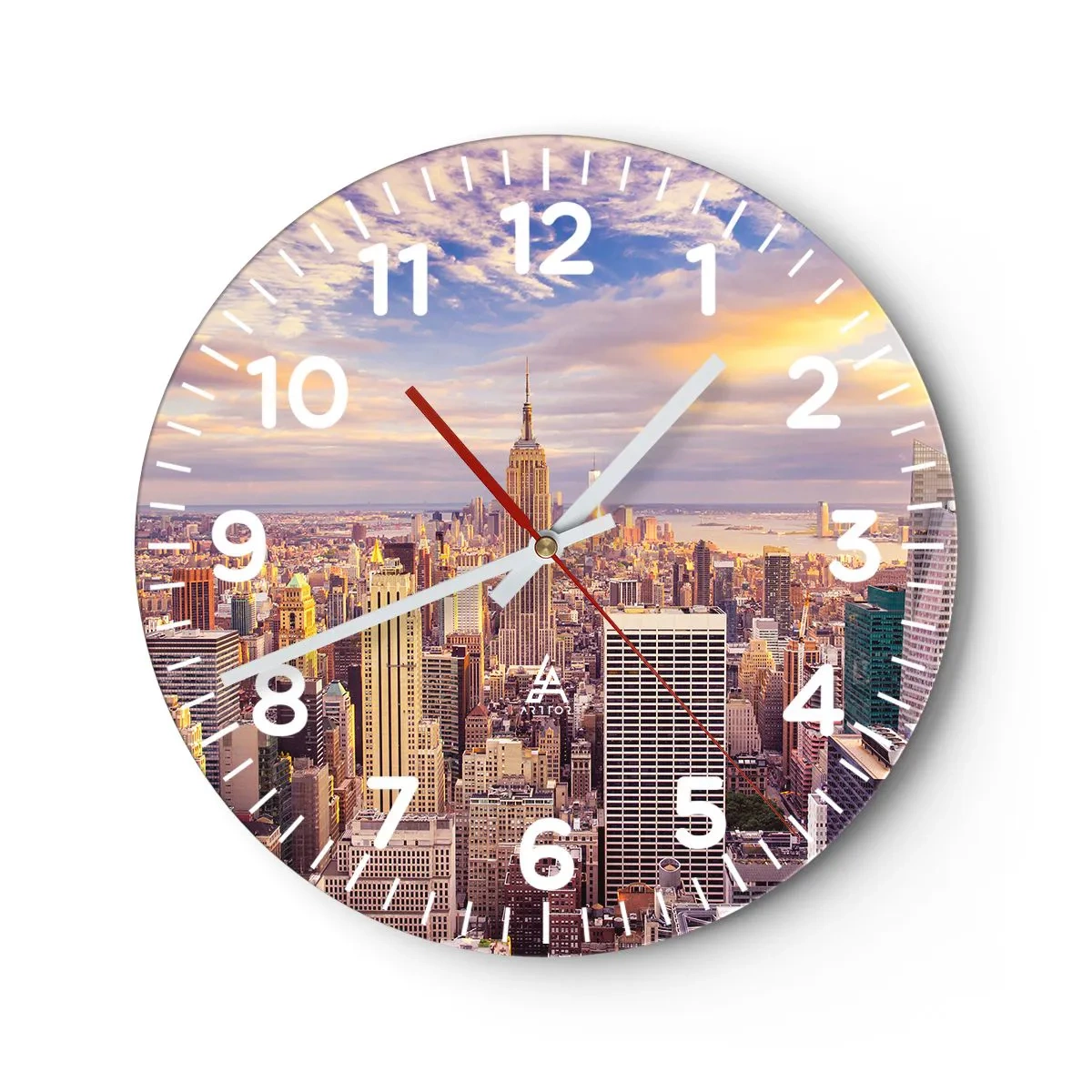 Wall clock - Clock on glass - Reaching the Clouds - 40x40 cm