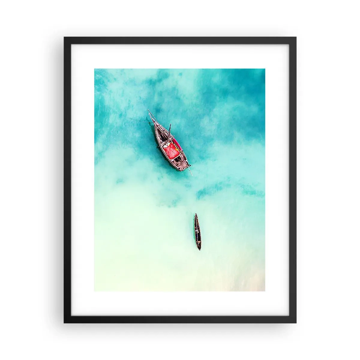 Poster in black frame - On the Beaches of Zanzibar, When the Tide Is High - 40x50 cm