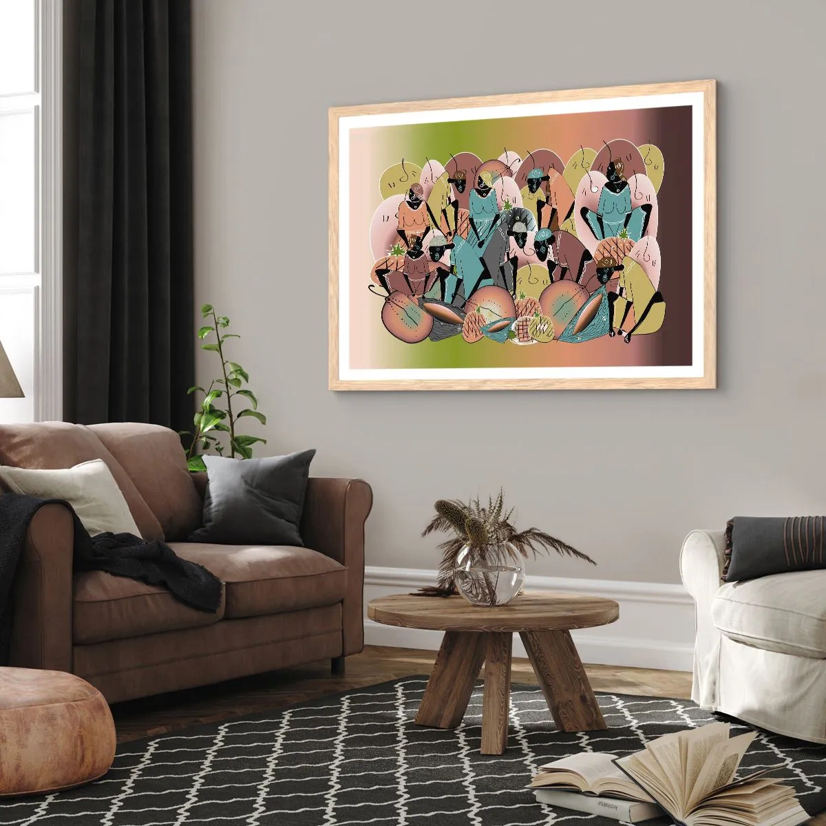 Poster in light oak frame - Big Holiday Is Coming - 100x70 cm