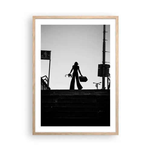 Poster in light oak frame - City Wander - 50x70 cm