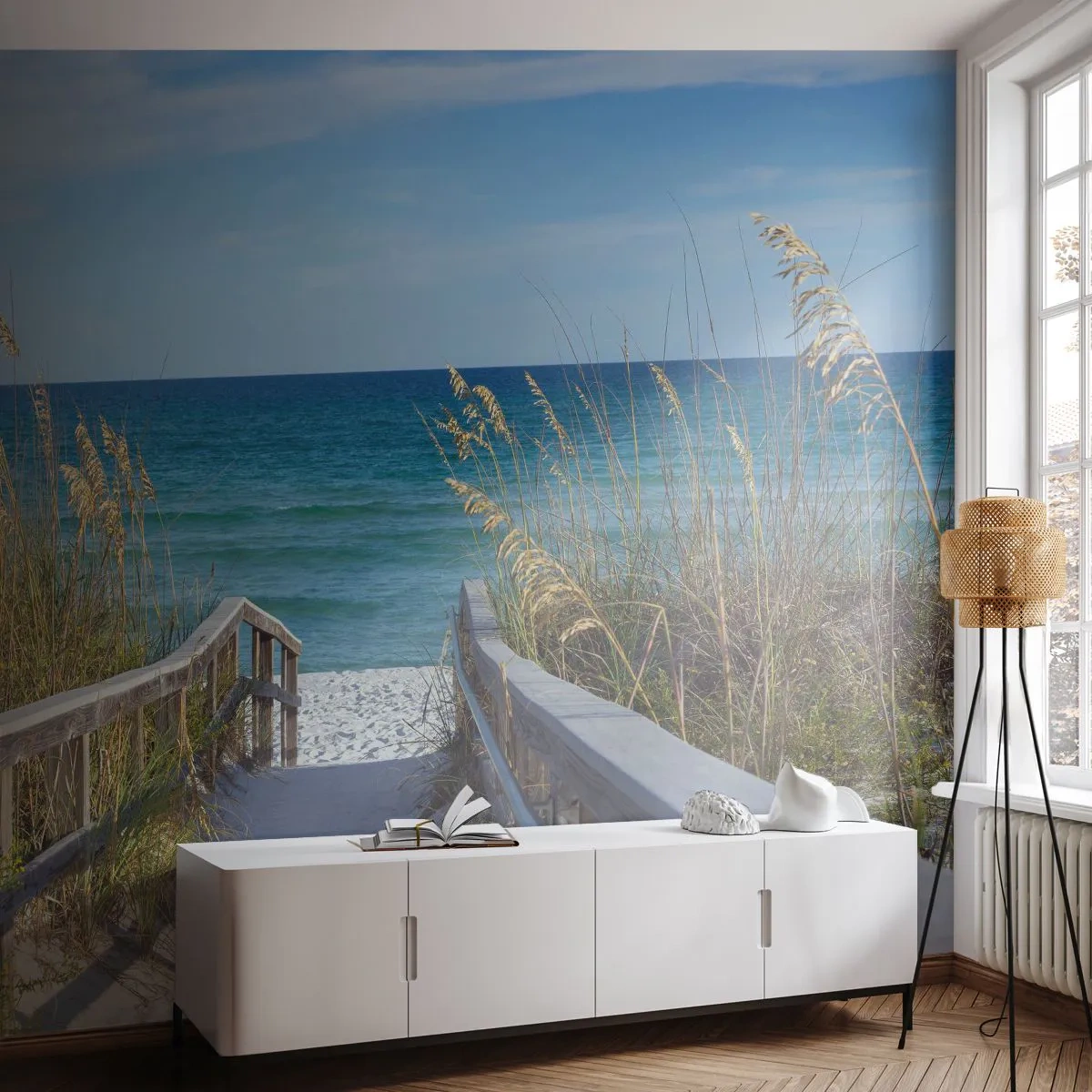 Self-Adhesive Photo Wallpaper Deluxe Sticker - In the Sun, out in the Wind - Landscape, Sea Dune, Sea - 250x175 cm