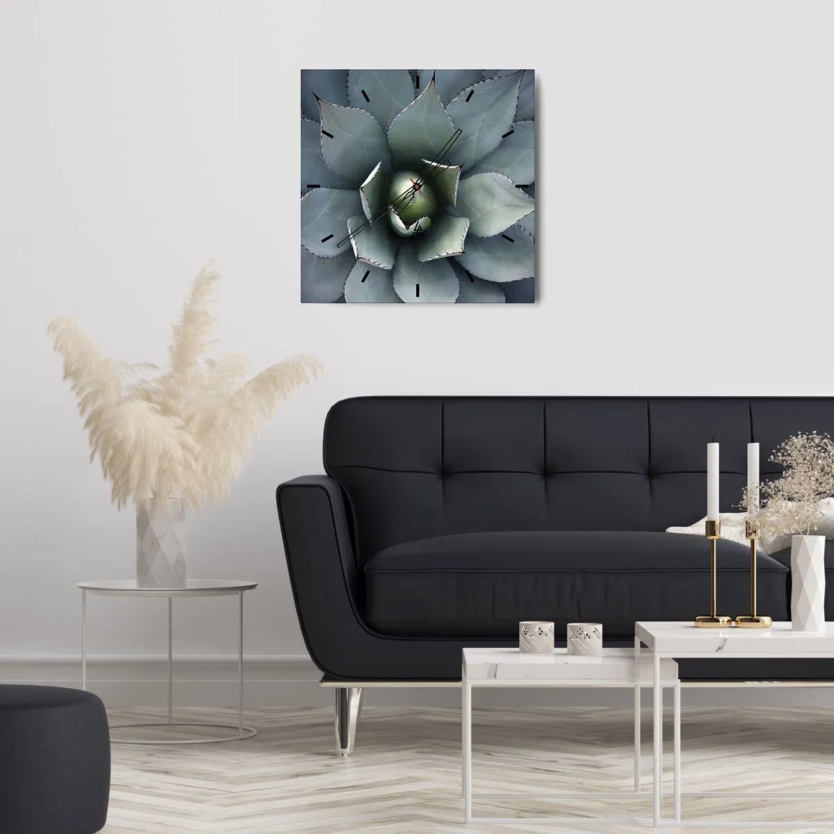Wall clock - Clock on glass - Attracts and Warns - 30x30 cm