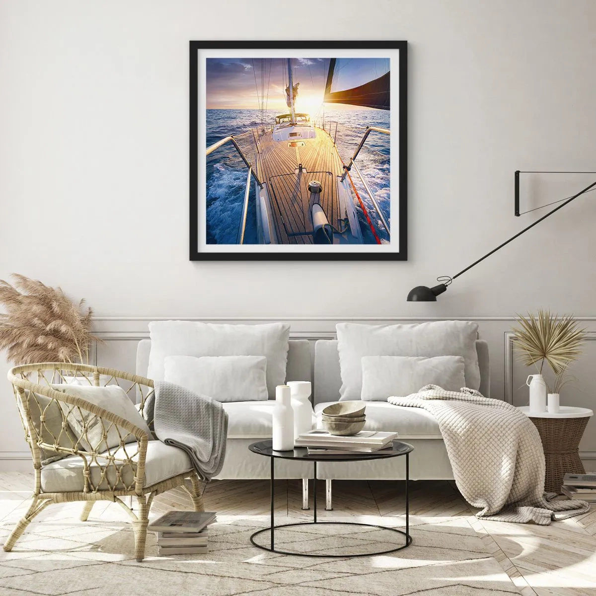 Poster in black frame - Running on Waves - 50x50 cm