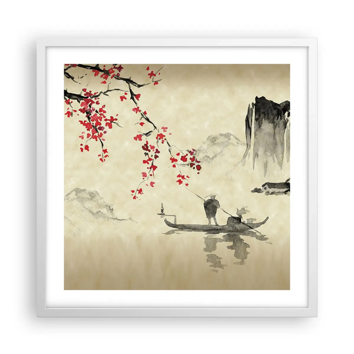 Poster in white frmae - In Cherry Blossom Country - 50x50 cm
