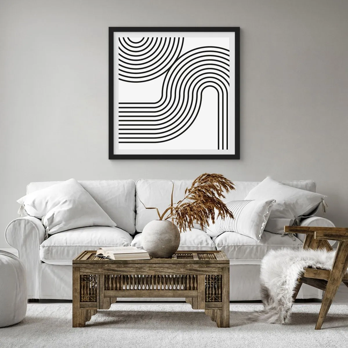 Poster in black frame - On the Curve - 50x50 cm