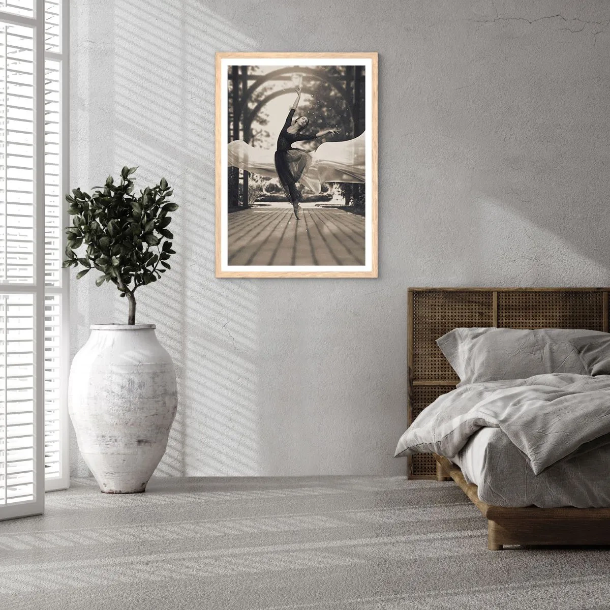 Poster in light oak frame - Dance of the Garden Spirit - 61x91 cm