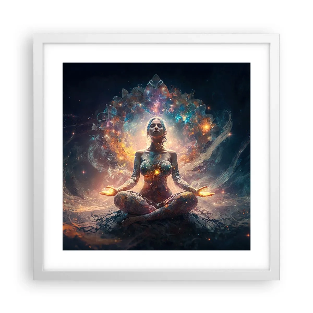 Poster in white frmae - Good Energy Flow - 40x40 cm