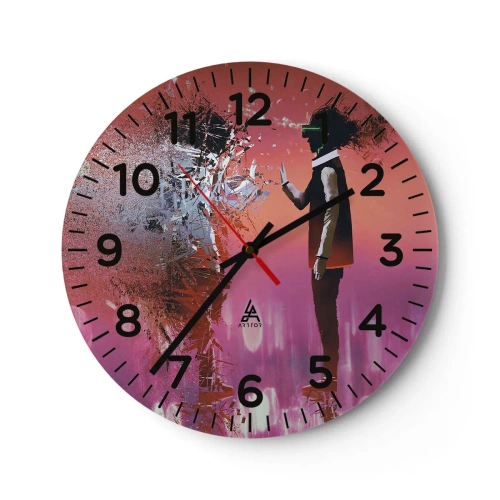 Wall clock - Clock on glass - Can You Look Inside You? - 40x40 cm